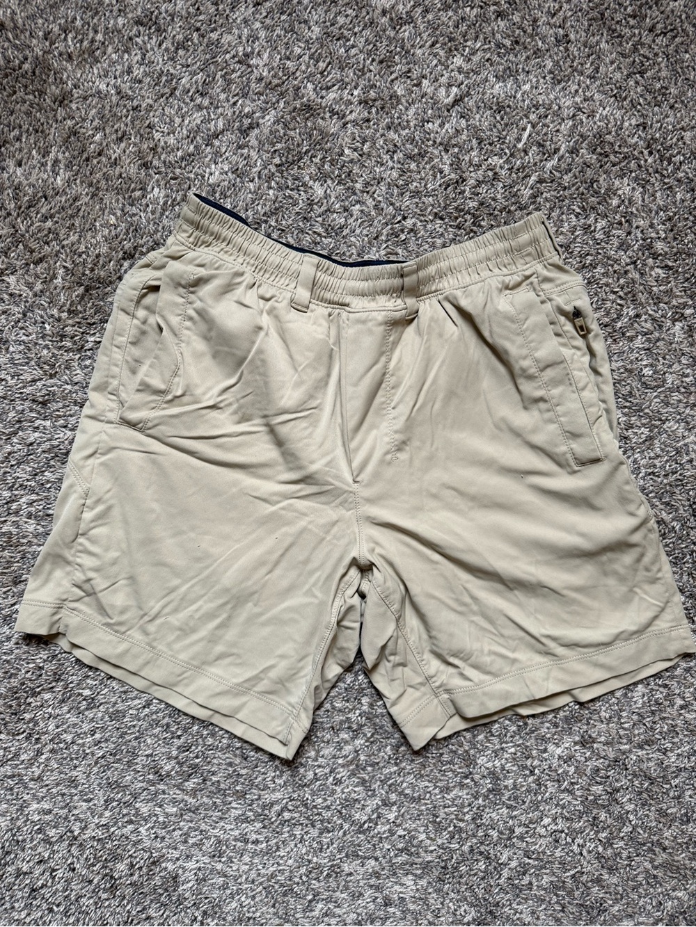 Birddogs Men's Khaki Elastic-Waist Athletic Shorts